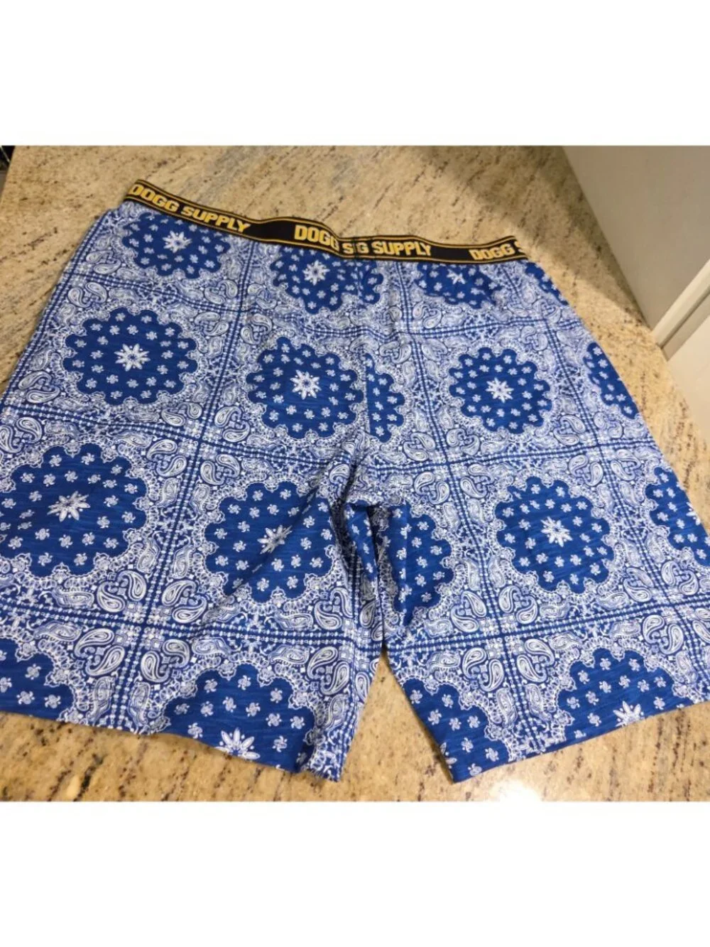 Snoop Dogg Pajamas Men's L Royal ocean Bandana Dogg 93 Shorts  Notch Collar